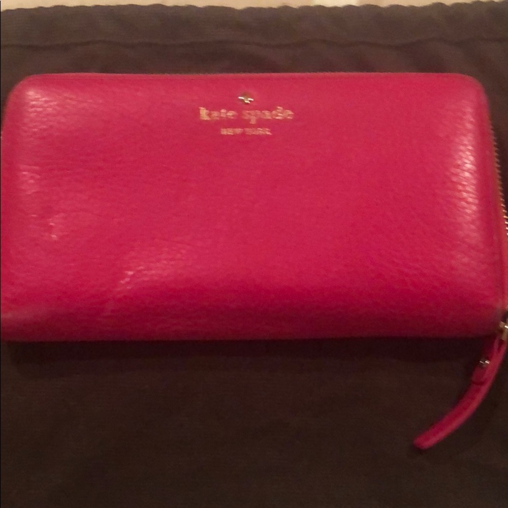Kate spade pink leather wallet - large